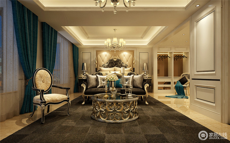 无论是家具的材质感还是织物的色彩,都呈现出
