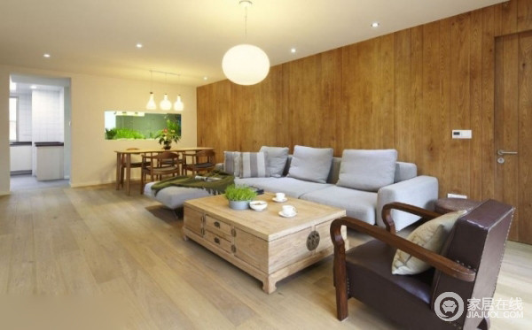 现代简约家装案例 木板拼接墙面设计