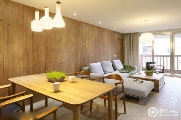 现代简约家装案例 木板拼接墙面设计