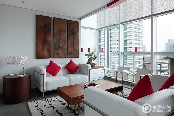让人向往的复式简约公寓 妩媚红色装饰