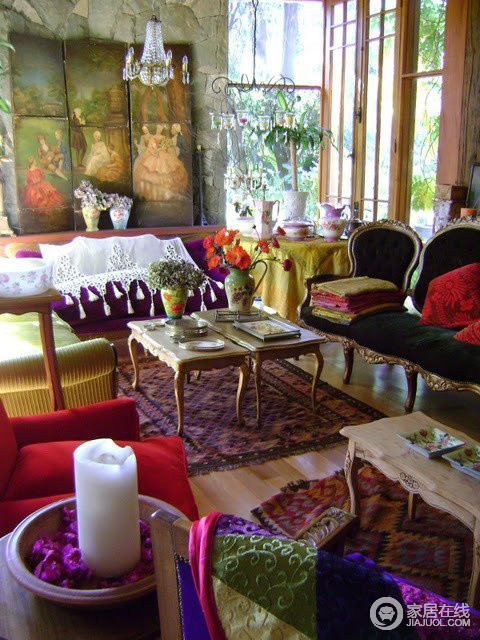 17款波西米亚风格客厅 色彩浓烈浪漫