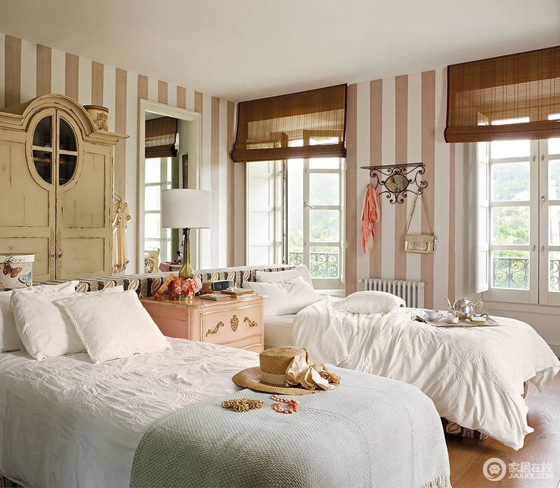 清新明亮超迷人卧室 色彩柔和带有复古风情