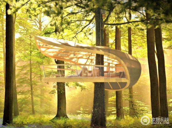创意建筑设计 浪漫叶型环保树屋设计（图）