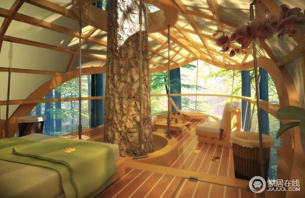 创意建筑设计 浪漫叶型环保树屋设计（图）
