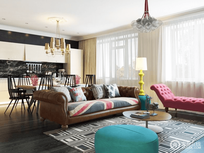 色彩鲜艳的两居室  与众不同的波普风格