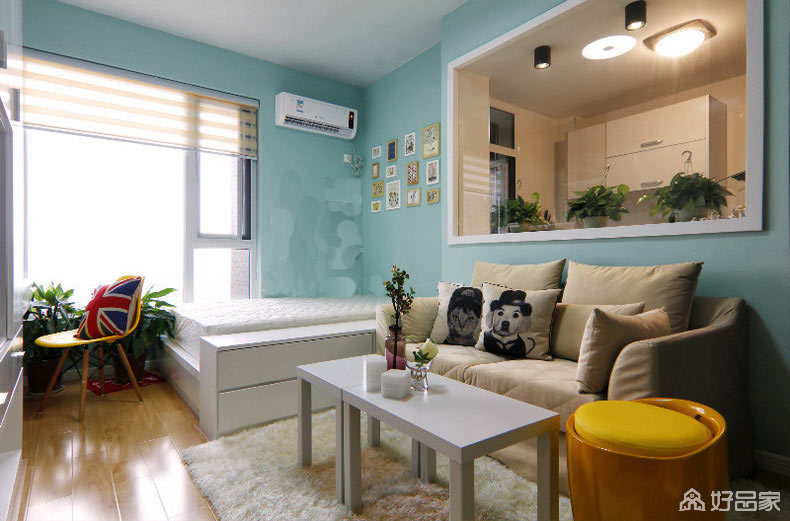 40平一室一厅装修 柠檬绿茶的味道