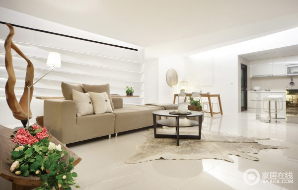 宽敞明亮的公寓设计 纯白色的质感生活
