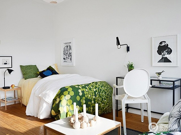 33平米清新单身公寓 给空间一点翠绿色