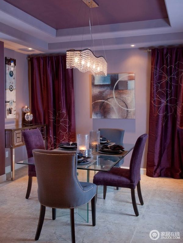炫丽浪漫紫色调住宅 营造高贵奢华空间