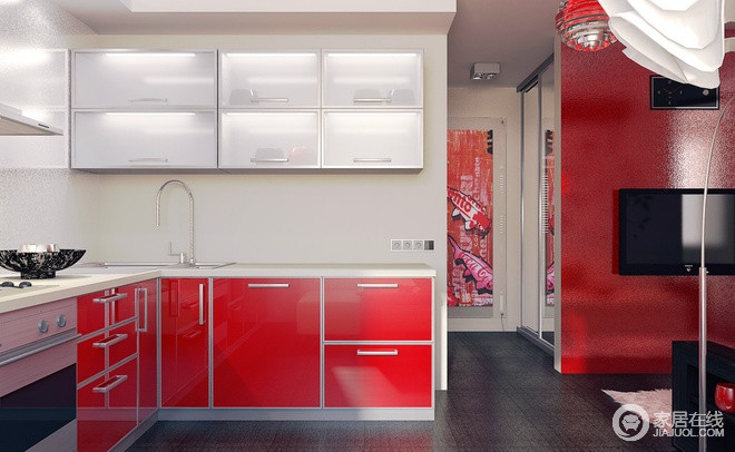 时尚家庭办公公寓 热情洋溢的红色家居