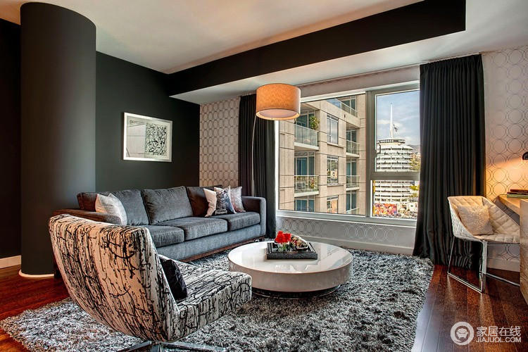 典雅沉稳灰色调住宅 温馨舒适公寓设计
