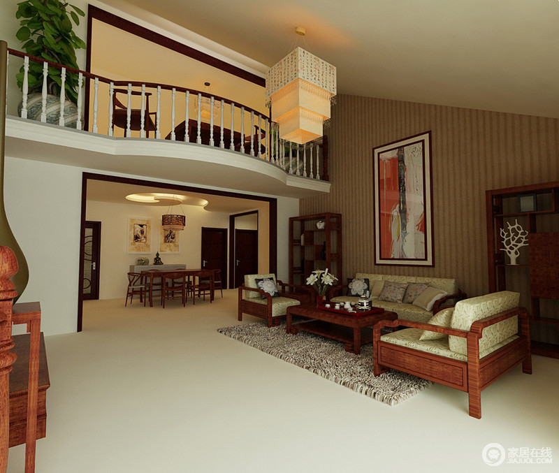 150平中式风格三居室 典雅华丽复式家