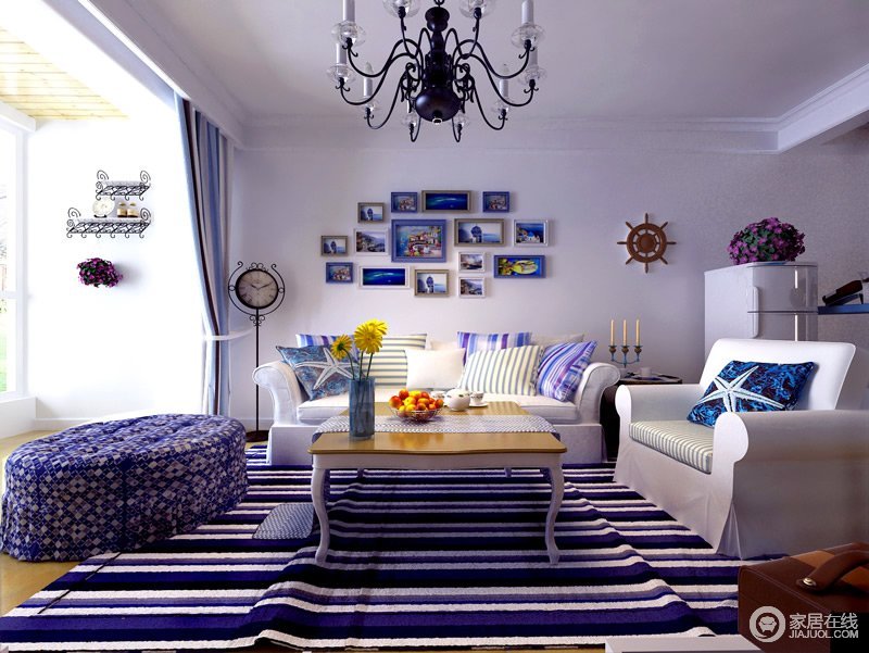 清新亮丽地中海风住宅 惬意舒适的空间