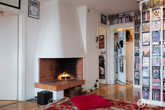 红色系瑞典公寓 温暖有活力的住宅空间