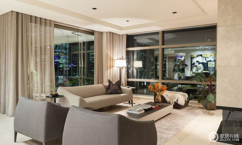 澳大利亚现代风公寓 宽敞华丽两居室
