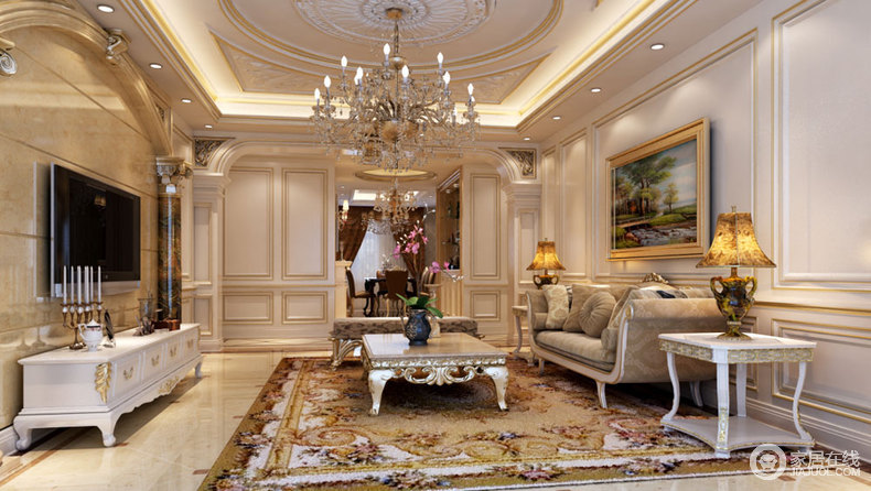法式风格四居室装修 浪漫与奢华并存