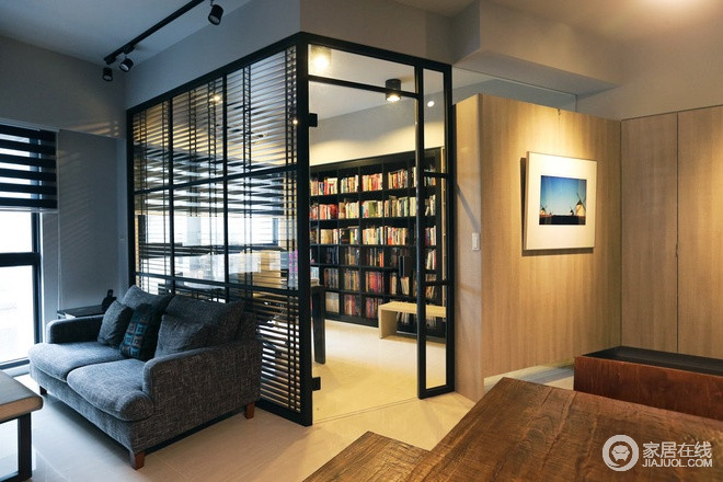 66平小户型设计 新中式书香满屋两居
