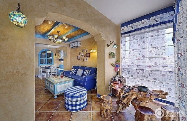 浪漫地中海两居室装修 自然质朴风十足