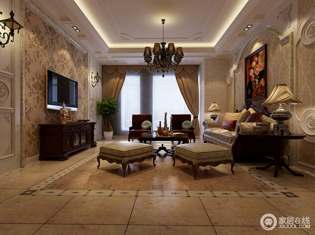 145平欧式风格三居室 温馨个性的空间