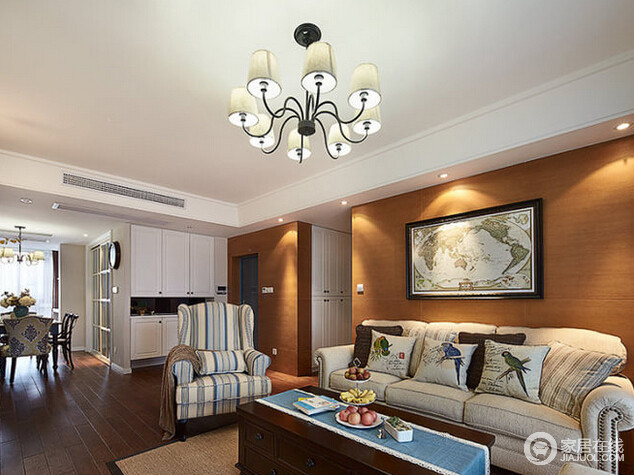 139平美式风格三居室 舒适的婚房设计