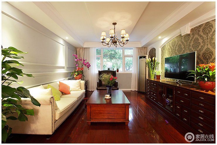 古典美式客厅装修案例