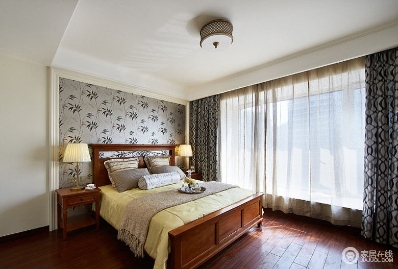美式卧室房间设计效果图片