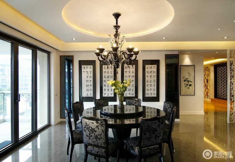 中式风格现代室内餐厅装修效果图