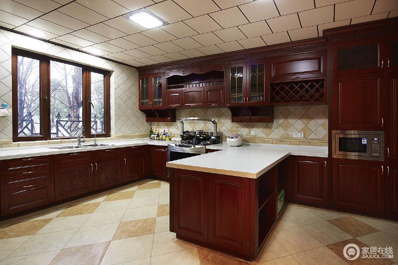 美式古典家居厨房设计装修效果图