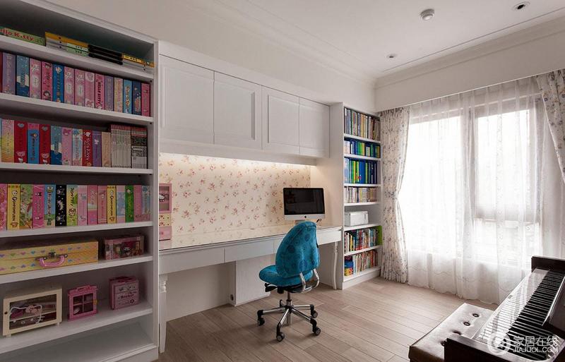 北欧风格室内书房家装设计效果图