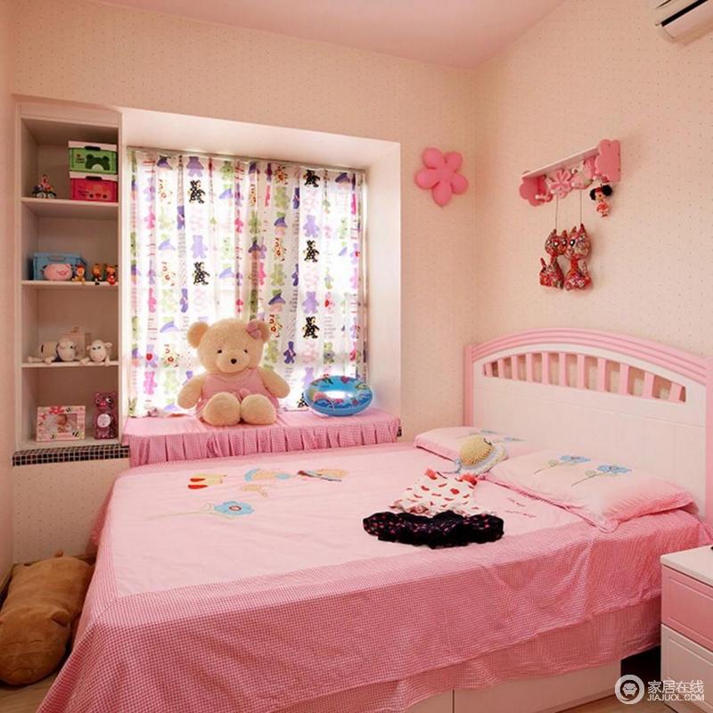现代简约粉色儿童房装饰