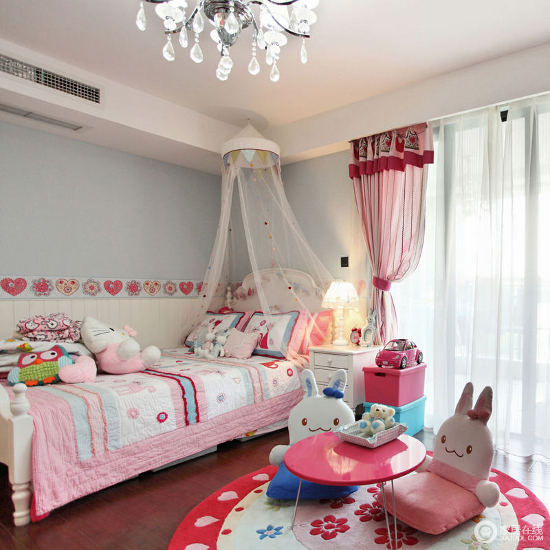 欧式粉色可爱儿童房设计装修