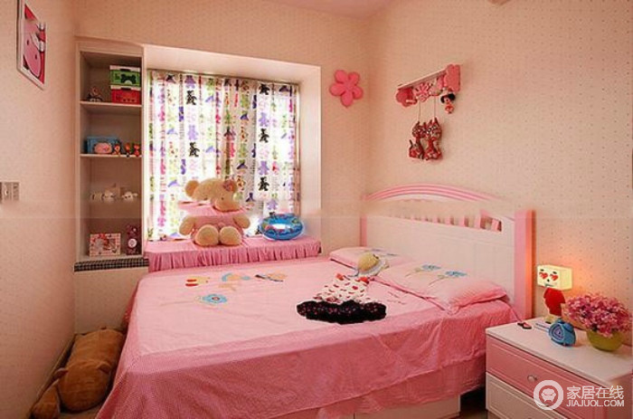 简约粉色儿童房装修图片