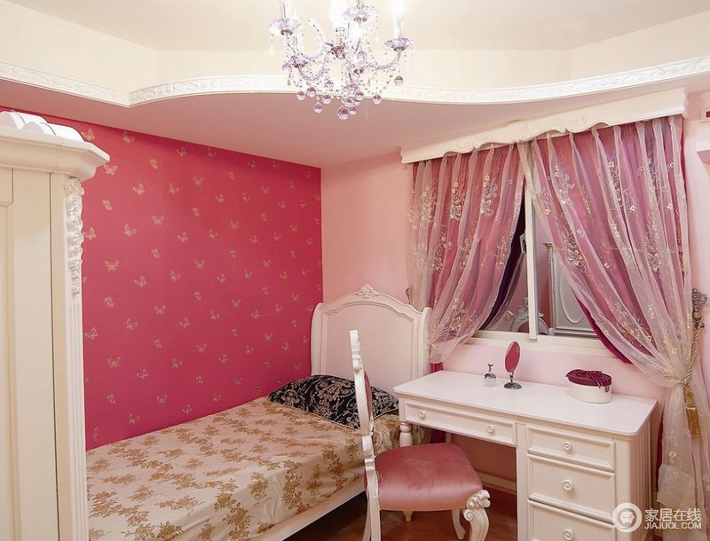 粉色欧式儿童房装修效果图