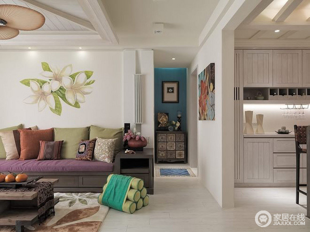 110平米东南亚风格装修 清新淡雅的家