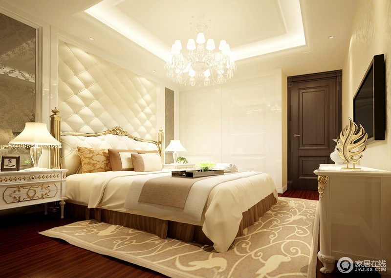 端庄优雅的卧室，营造出清新脱俗又内敛的欧式宁怡。
