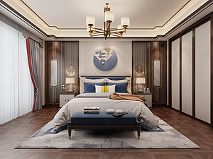 新中式风格风格卧室装修效果图