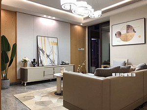 桂林新安厦•西宸源著E户型顶层合院6房2厅210㎡样板房现代简约装修风格实景图