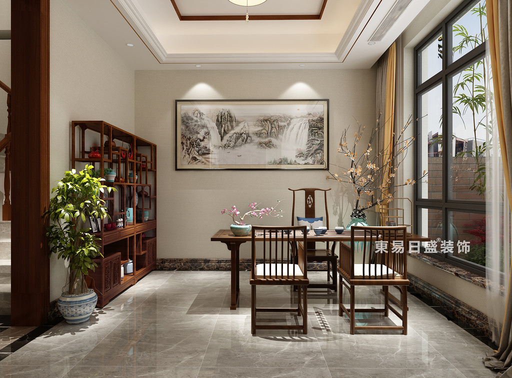 桂林信和信•原乡墅别墅600㎡中式风格：茶室装修设计效果图