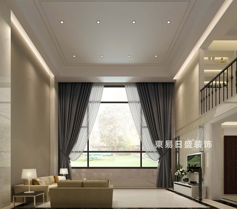 桂林空院别墅500㎡现代简约风格:客厅装修设计效果图