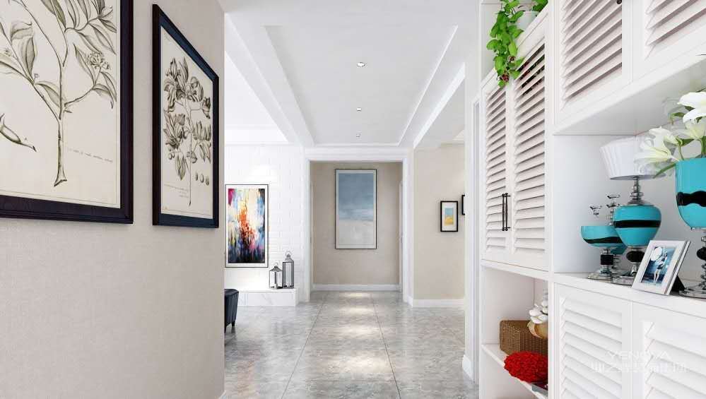 墙,顶面使用的是白色乳胶漆来装修,没有什么花哨的线条装饰,追求现代