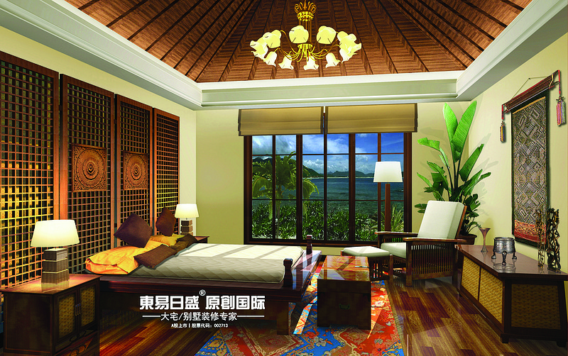 桂林九里香提别墅320㎡东南亚风格：主卧室装修设计效果图