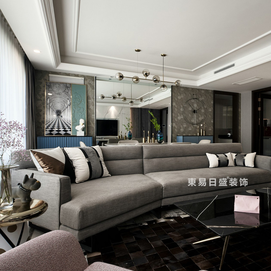 桂林万达城三居室125㎡现代风格：客厅沙发装修设计效果图