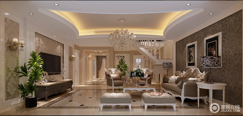 线条简洁的欧式沙发展现现代风格，高贵、典雅，浪漫，欧式沙发大多色彩典雅、线条简洁，适用于展现现代风格的居室。
