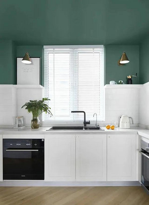 绿色厨房效果图 绿色厨房装修效果图 21绿色厨房装修图片 家居在线