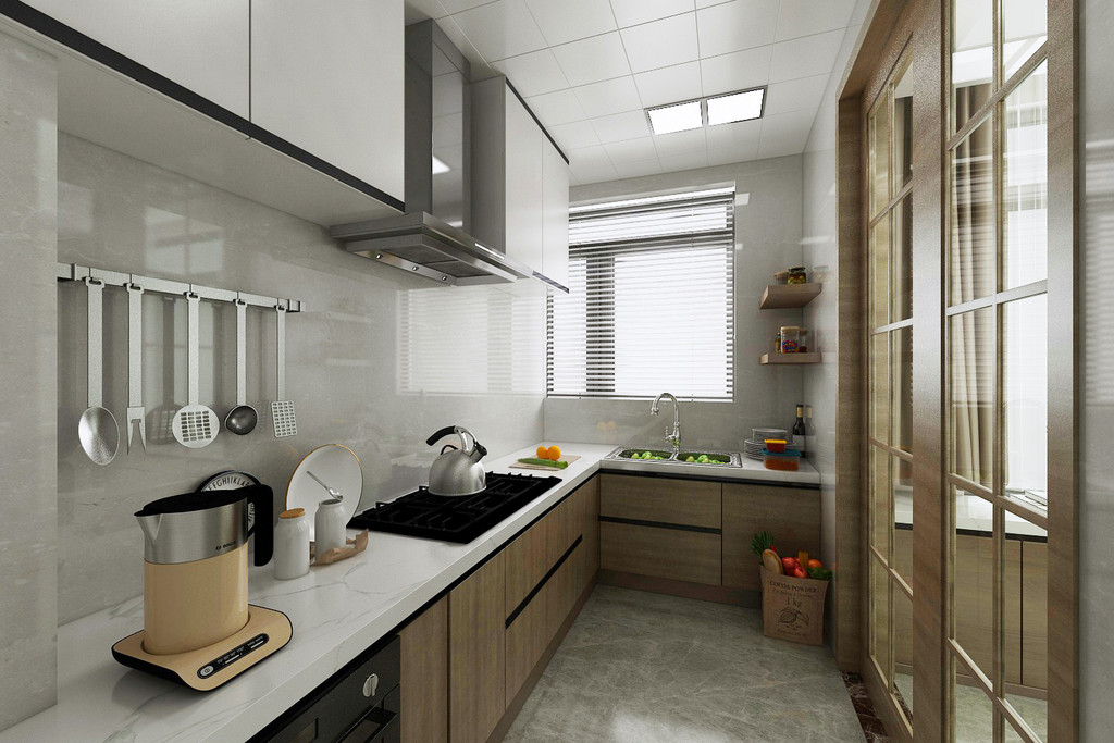临沂装修灏园-三室两厅装修现代简约风格-厨房效果图