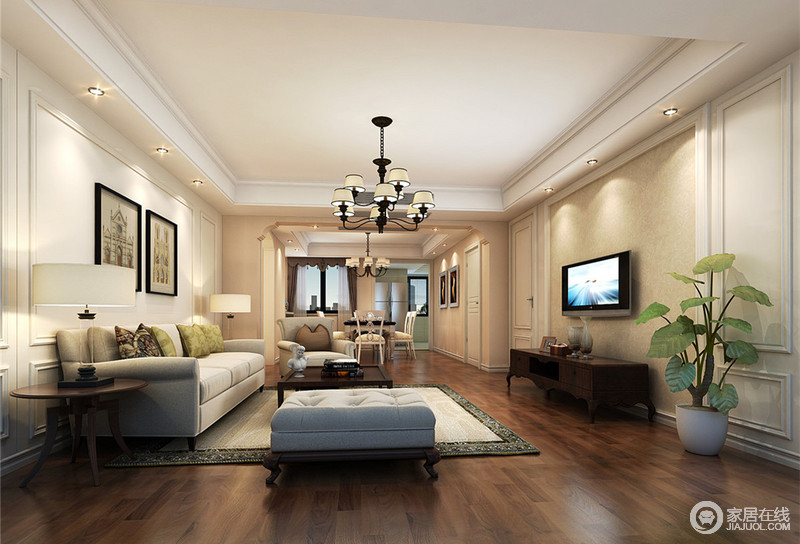 客厅的布置温馨，符合主人的性格特点也表达了设计师的设计理念。