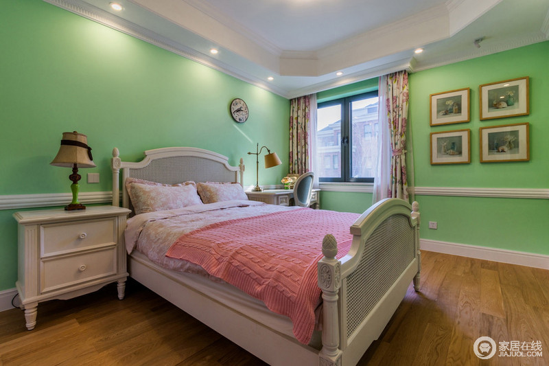 卧室设计清新,充满活力.色彩和整体软装的配合.