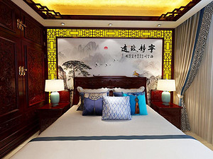 中式風格臥室裝修效果圖