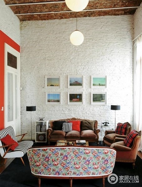 砖墙元素打造美家 炫酷的复古客厅设计