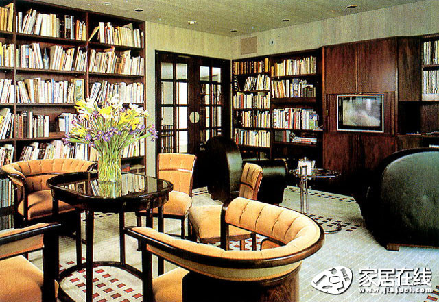 褐色现代风格书房